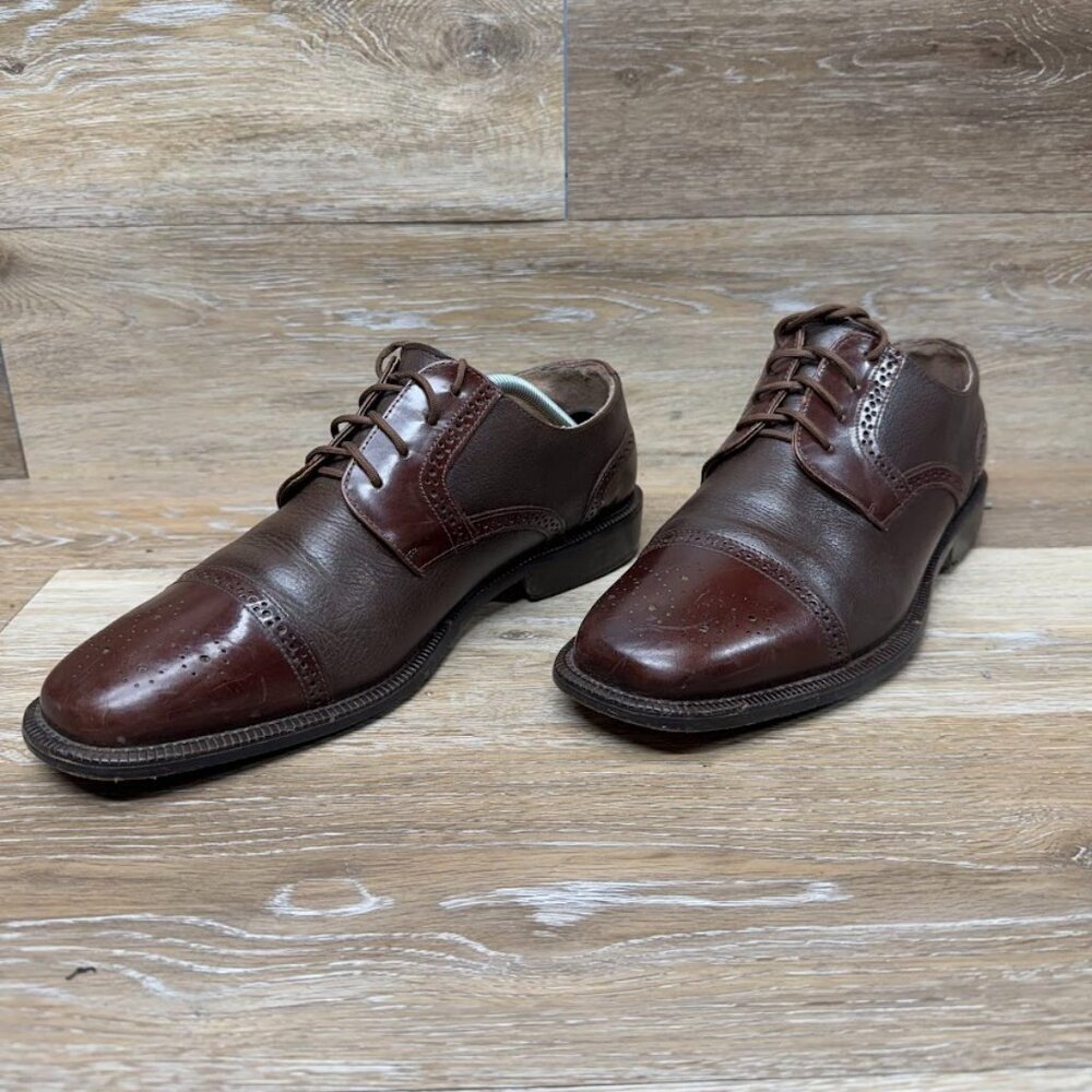 Giorgio Brutini Hi Shine/Grain Brown Leather Cap Toe Oxfords Men's Size … - Picture 1 of 7
